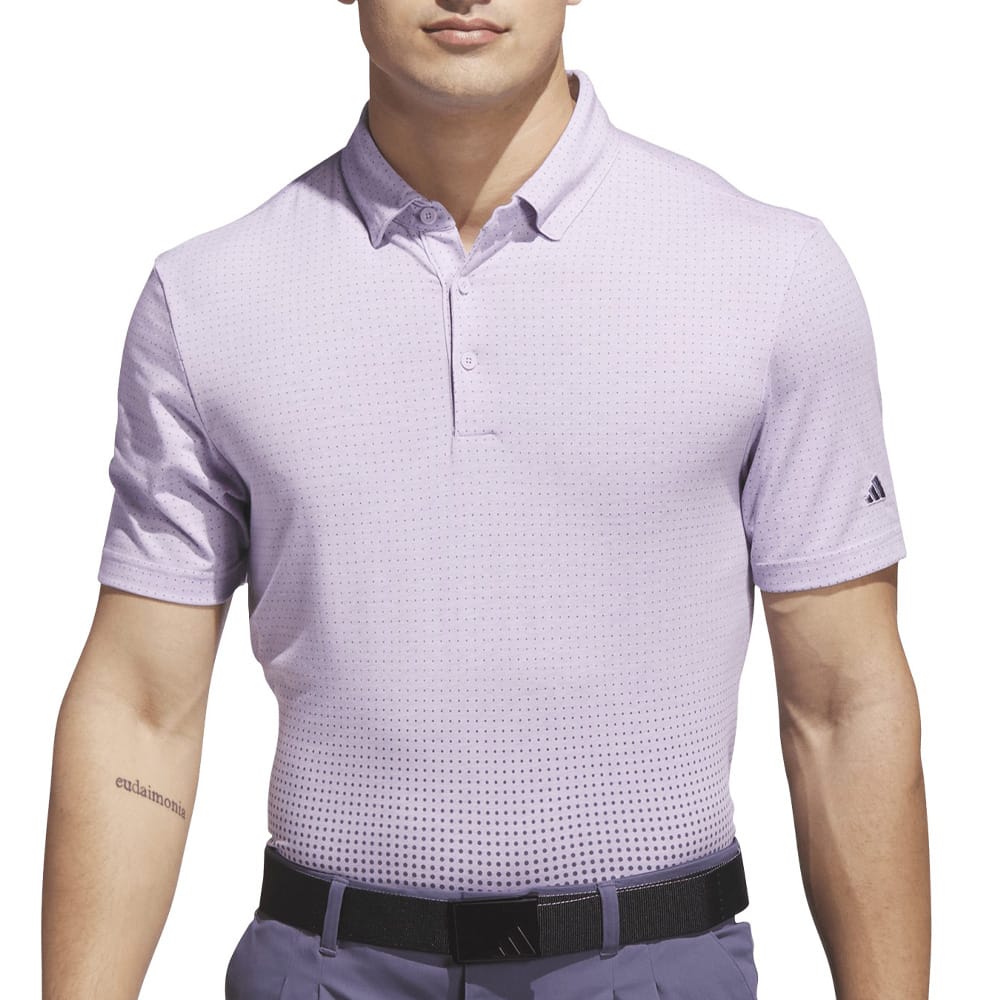 adidas Go-to Rise Print Sleeve Logo Polo Shirt - Powder Plum