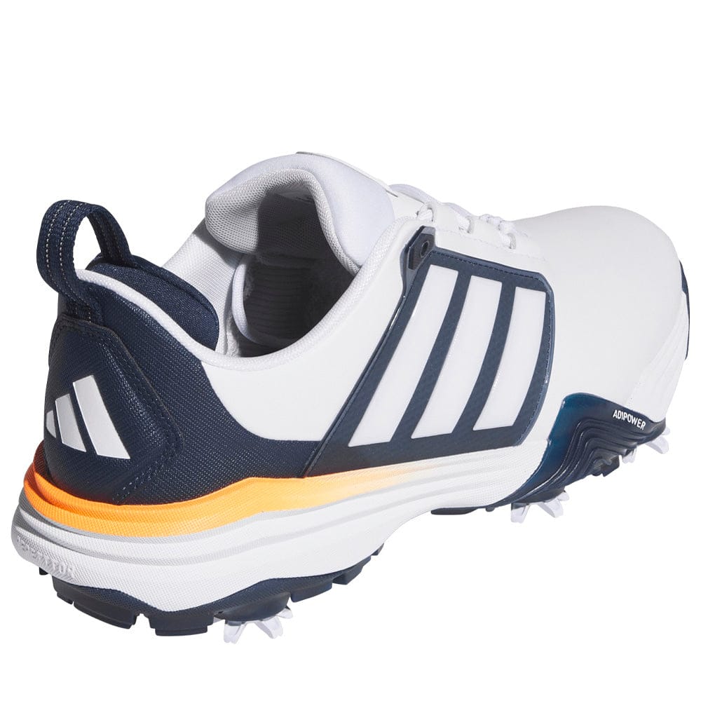 adidas Adipower 26 Waterproof Spiked Shoes - Cloud White/Collegiate Navy/Lucid Orange