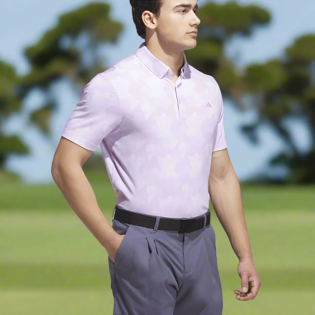 adidas Go-To Printed Polo Shirt - Powder Plum/White