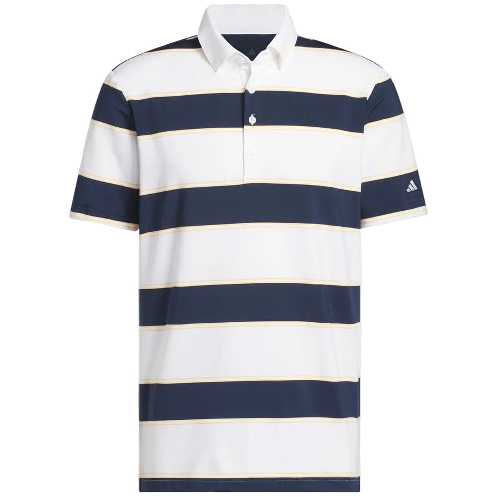 adidas Ultimate365+ Jumbo Stripe Climacool Polo Shirt - White/Collegiate Navy