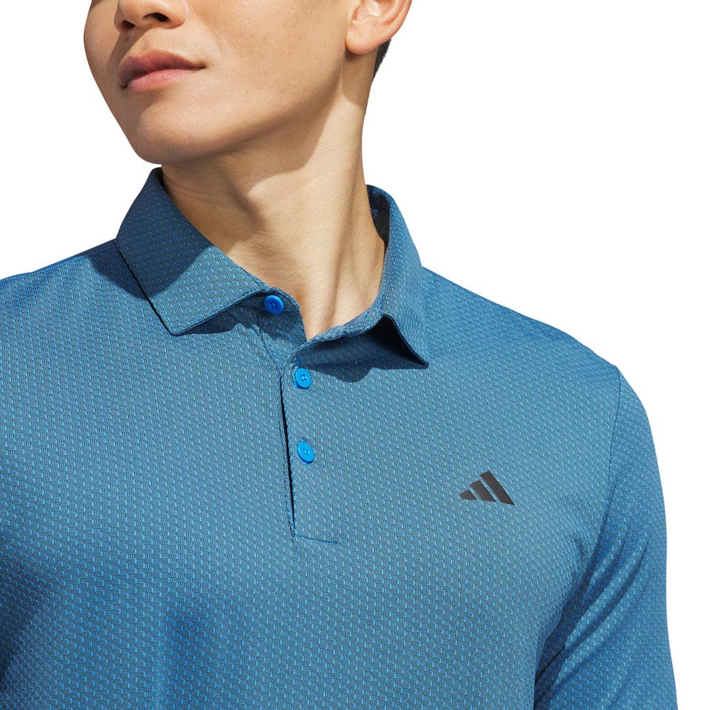 adidas Performance Textured Polo Shirt - Lucid Ray Blue/Black