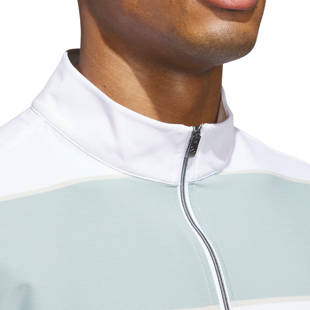 adidas Ultimate365 Rugby Stripe Quarter-Zip - Wonder Sage/White