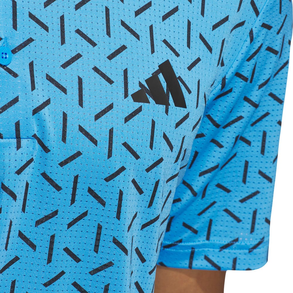 adidas Ultimate365 Mesh Print Climacool Polo - Lucid Ray Blue