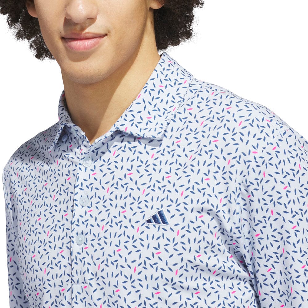 adidas Ultimate365+ Soft Print Polo Shirt - Crystal Sky/Dusky Petrol