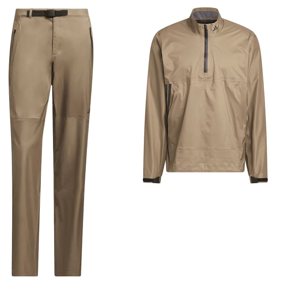 adidas Ultimate365 Tour Climaproof+ Full-Zip Waterproof Suit - Khaki Six