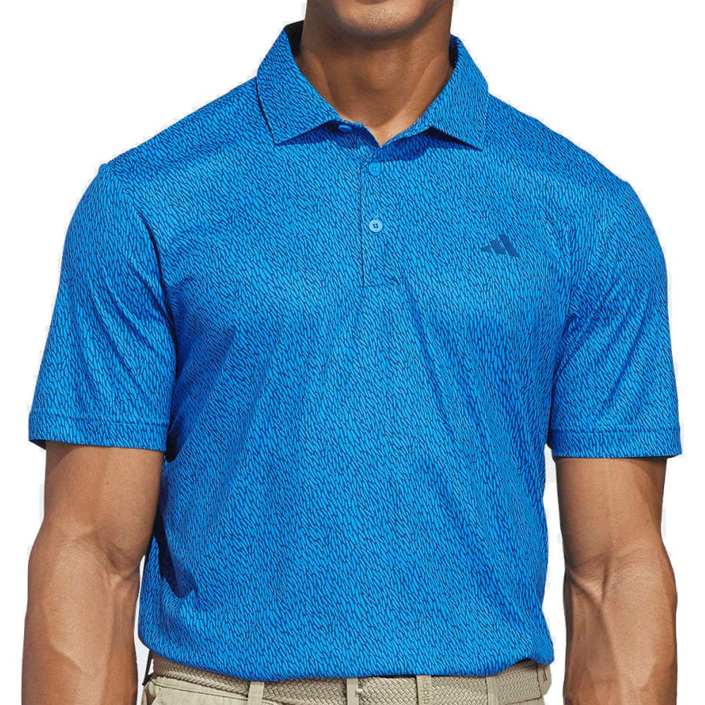 adidas Ultimate365 Feather Print Polo Shirt - Dusky Petrol/Lucid Ray Blue