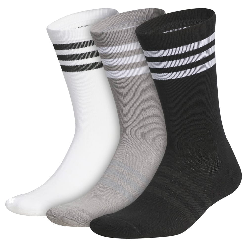 adidas Stripe Crew Socks (3 Pairs) - White/Black/Grey