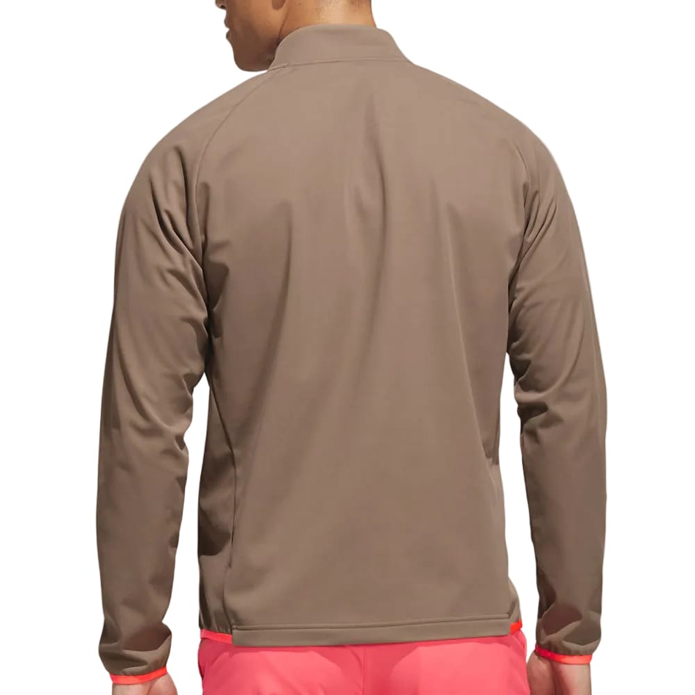 adidas Ultimate365 Durable Water Repellent Wind 1/4 Zip - Khaki Six/Solar Turbo