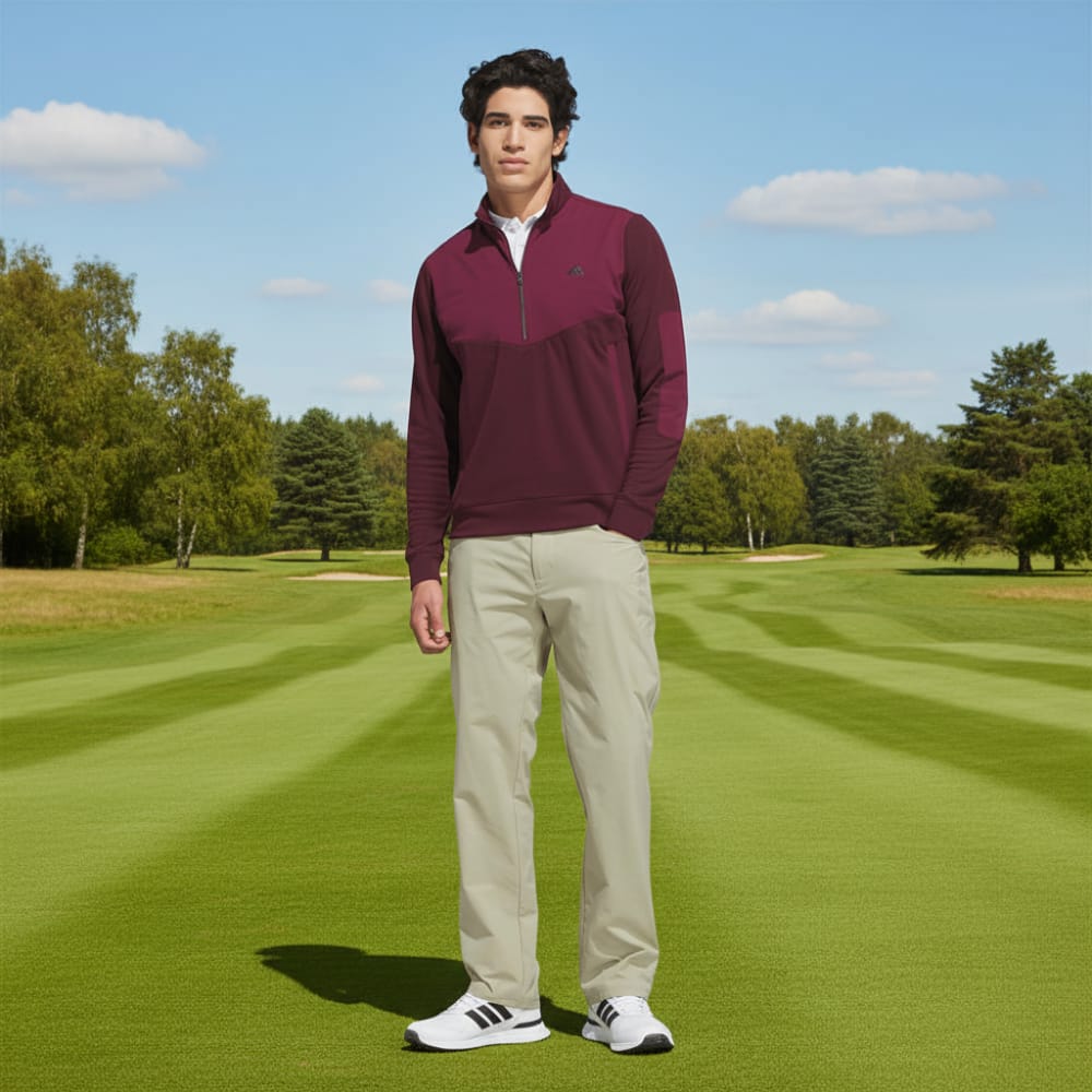 adidas Ultimate365+ Course Control Hybrid 1/4 Zip Sweatshirt - Maroon