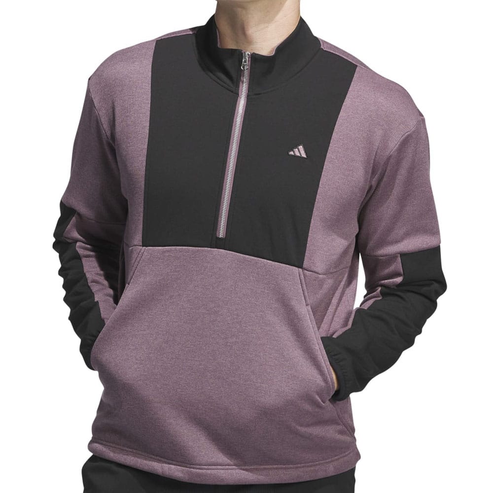 adidas Go-To DWR Hybrid 1/2 Zip Pullover - Shadow Fig/Black