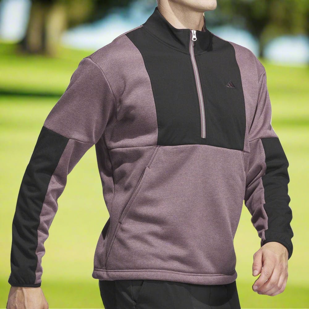 adidas Go-To DWR Hybrid 1/2 Zip Pullover - Shadow Fig/Black