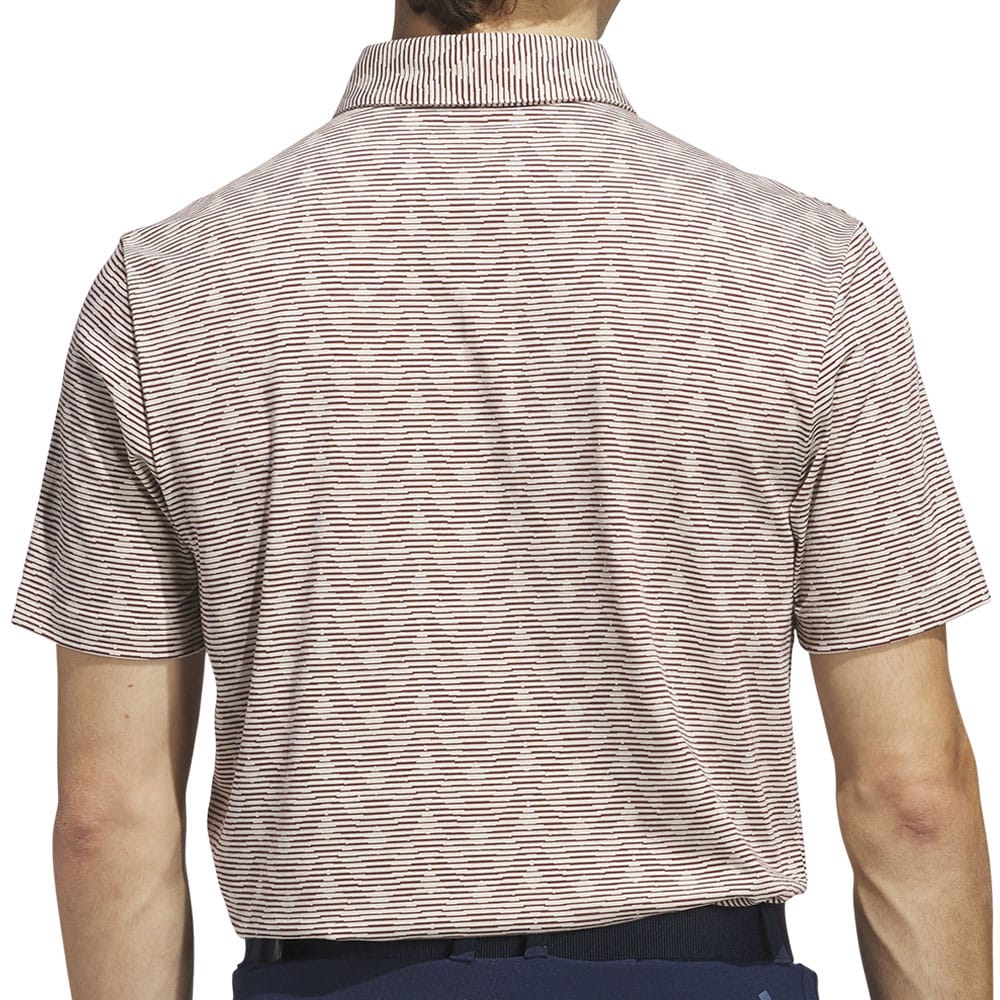 adidas Go-To Printed Stripe Polo Shirt - Alumina/Aurora Ruby
