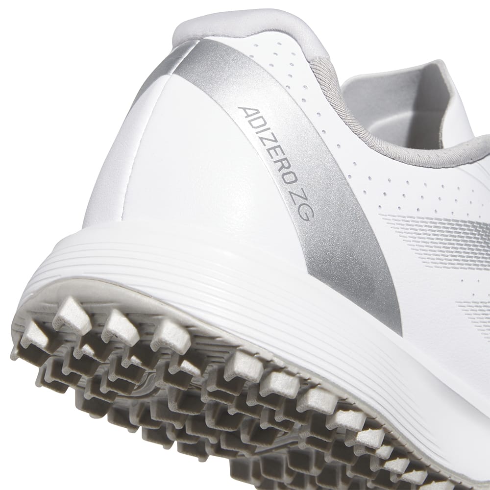 adidas Jr Adizero ZG Spikeless Waterproof Shoes - White/Silver Metallic/Iron Metallic