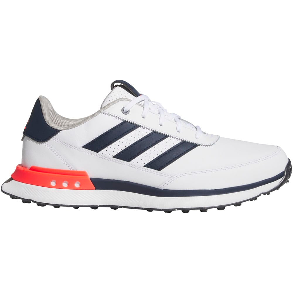 adidas S2G Leather 24 Spikeless Waterproof Shoes - White/Collegiate Navy/Lucid Red