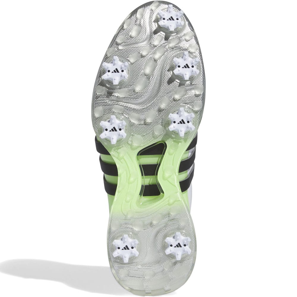 adidas Tour360 24 Spiked Waterproof Shoes - Ftwr White/Core Black/Green Spark