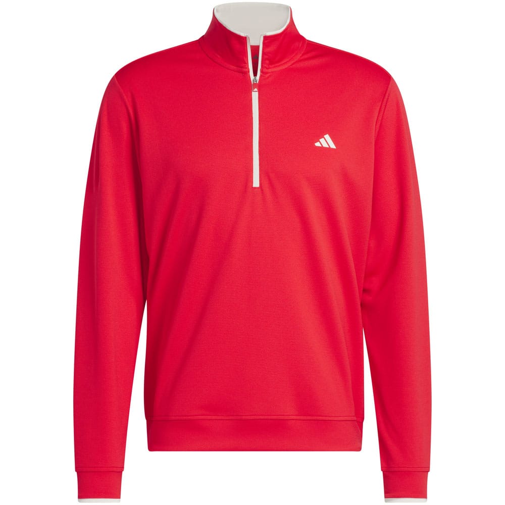 adidas UPF Lightweight 1/4 Zip Pullover - Pure Ruby