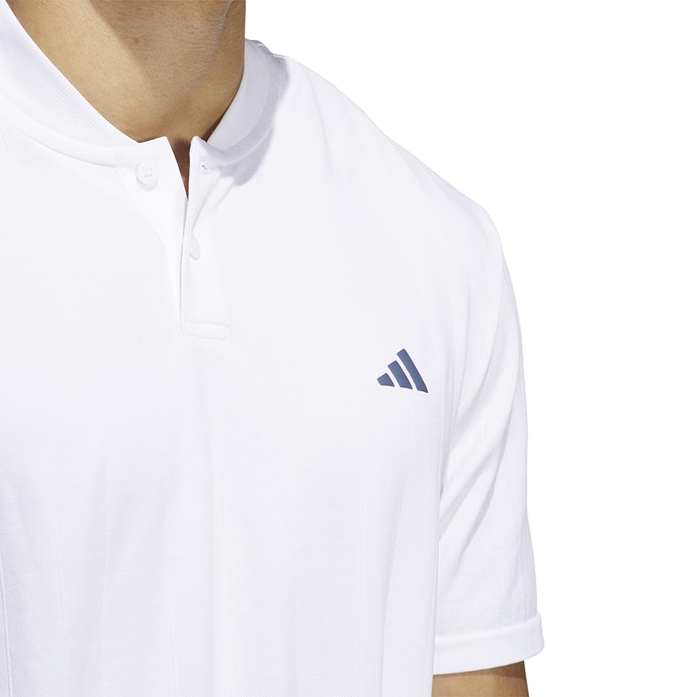 adidas Ultimate 365 Tour Primeknit Striped Polo Shirt - White