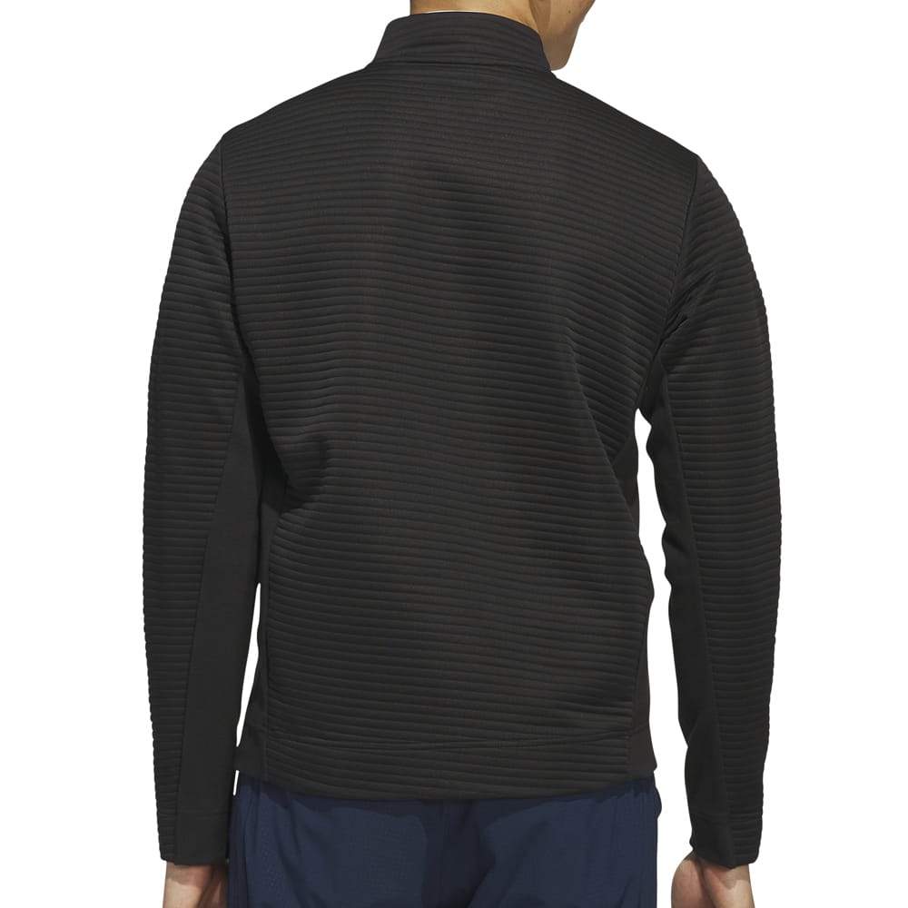 adidas Ultimate365 DWR Textured 1/4 Zip Chest Logo Sweatshirt - Black
