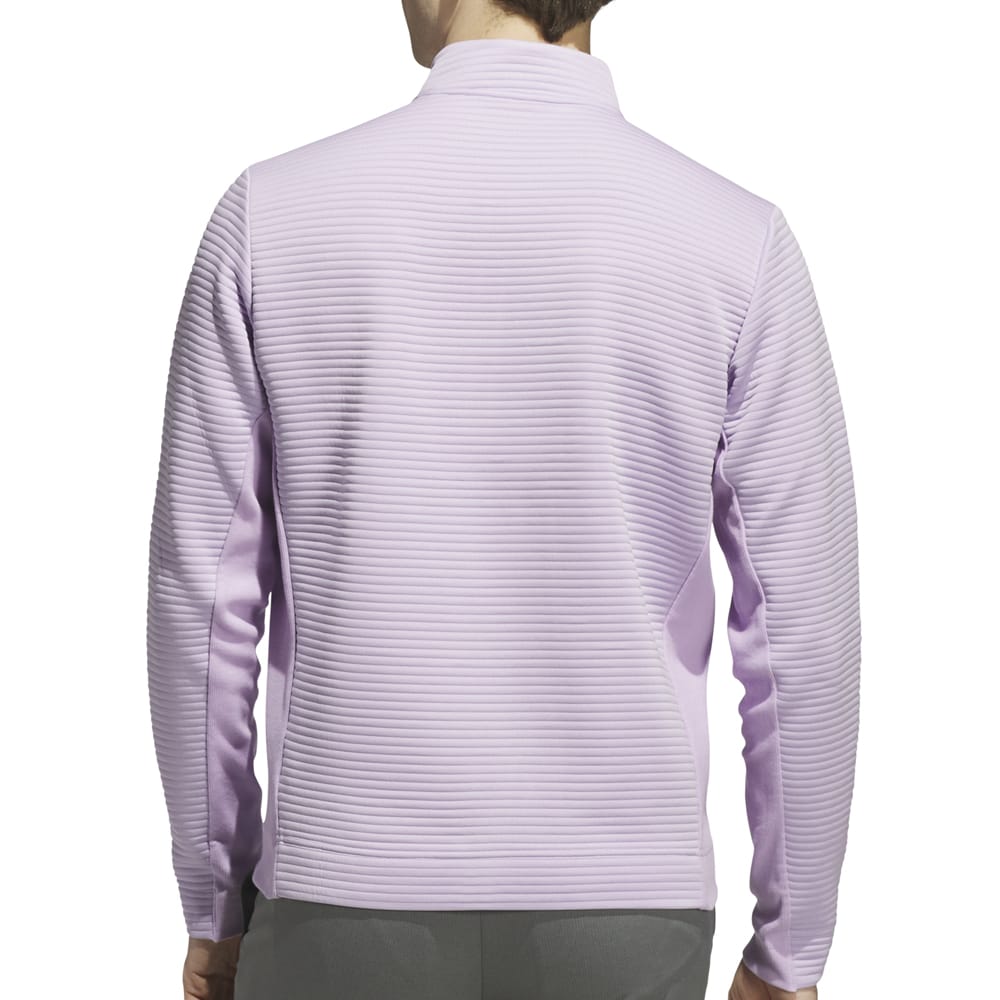 adidas Ultimate365 DWR Textured 1/4 Zip Chest Logo Sweatshirt - Powder Plum