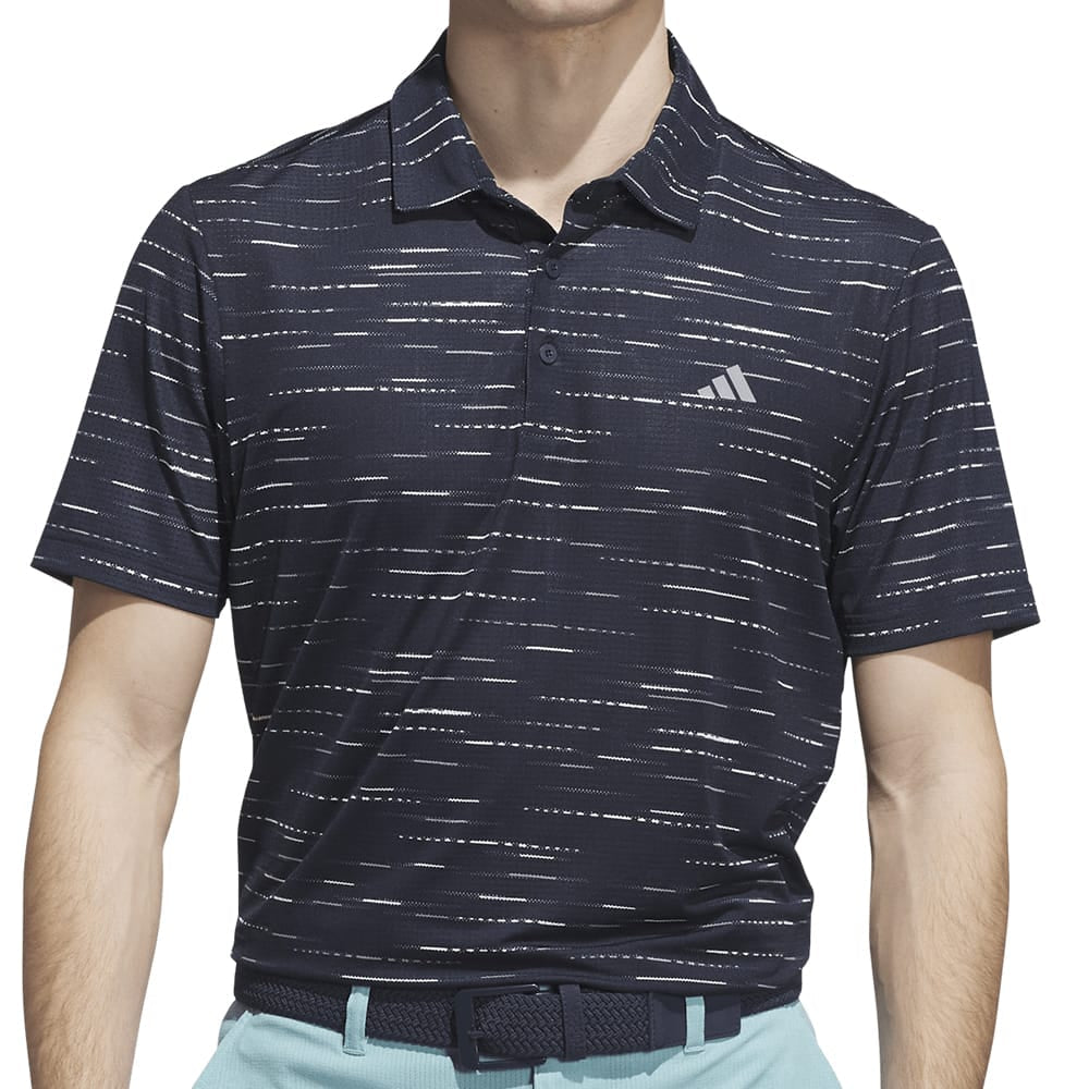 adidas Ultimate365 Mesh Glimmer Print Polo Shirt - Collegiate Navy