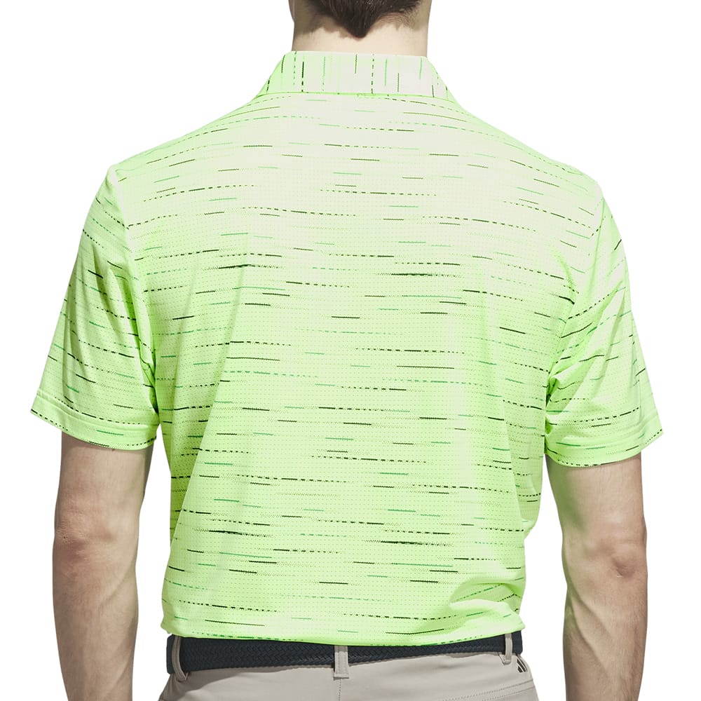 adidas Ultimate365 Mesh Glimmer Print Polo Shirt - Lime Burst