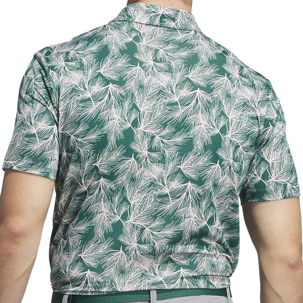 adidas Ultimate365 Mesh Print Polo Shirt - Collegiate Green/Sandy Pink
