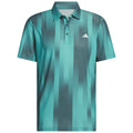 adidas Ultimate365 Mesh Radiant Print Polo Shirt - Pure Teal/Aurora Ivy