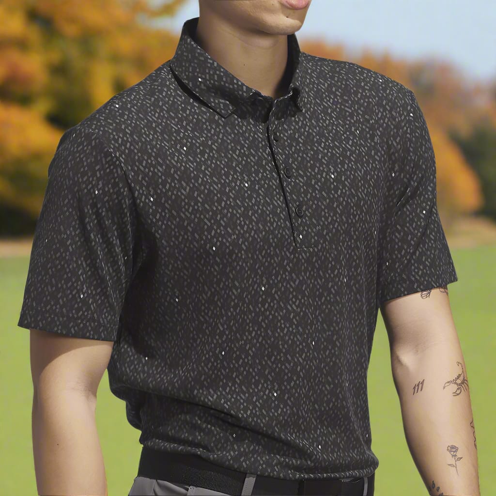 adidas Ultimate365 Micro Argyle Polo Shirt - Black/Carbon
