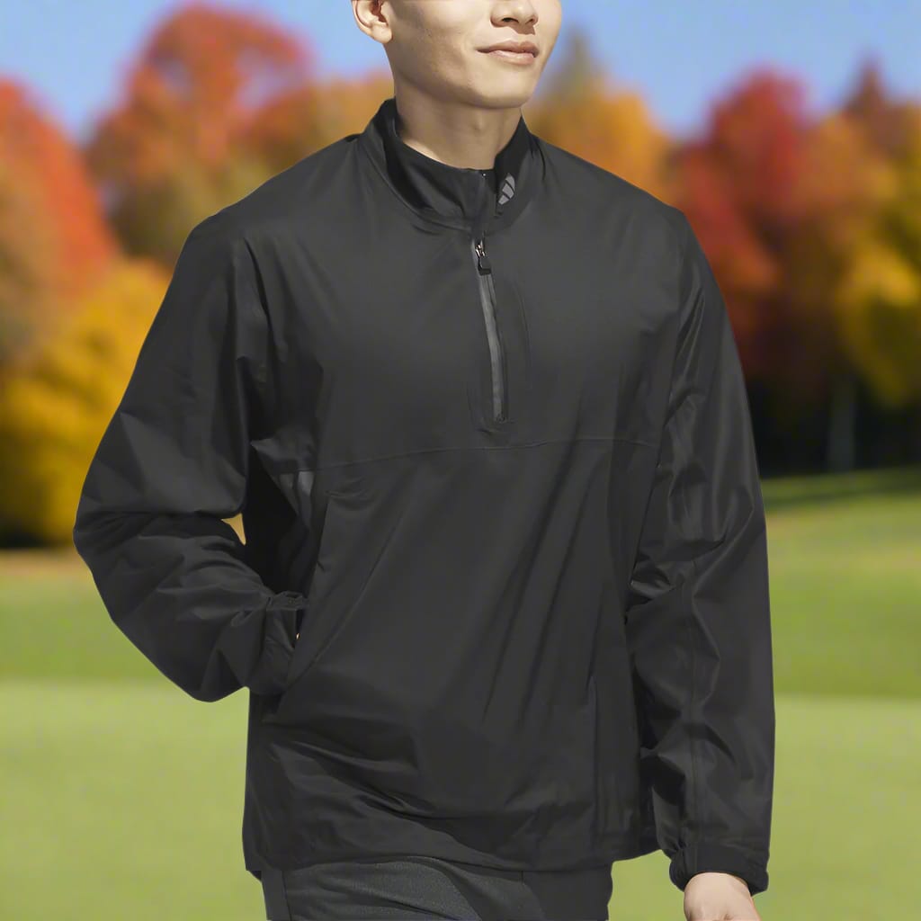 adidas Ultimate365 Tour CLIMAPROOF+ Half-Zip Waterproof Jacket - Black