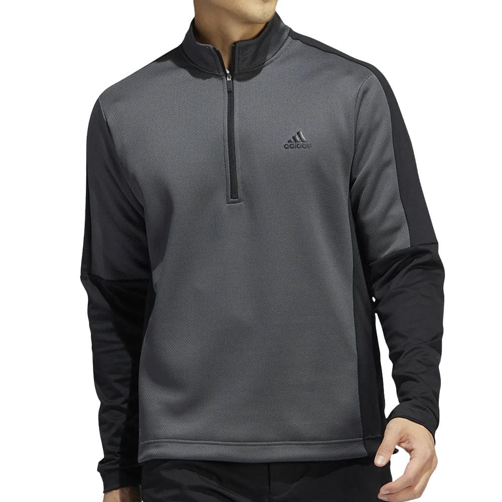 adidas Colour Block 1/4 Zip Pullover - Grey Six/Black