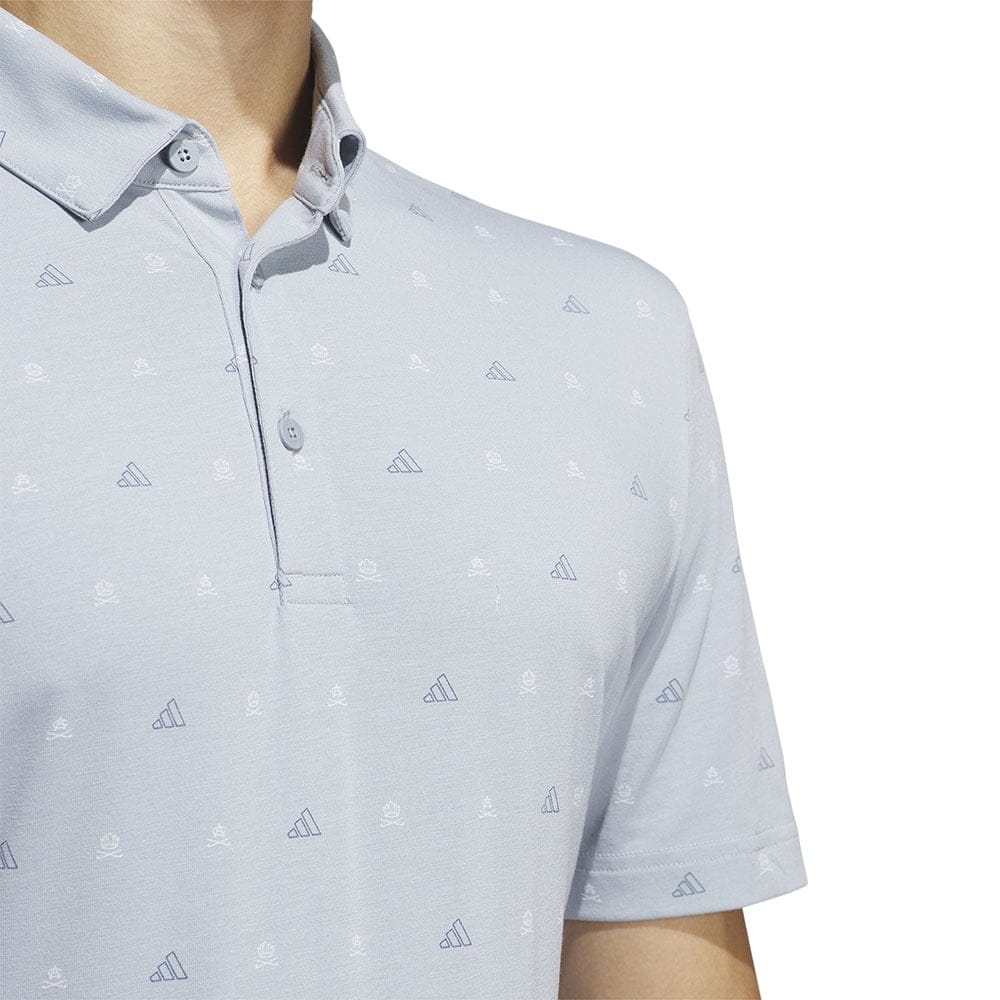 adidas Go-To Print 2 Polo Shirt - Light Grey