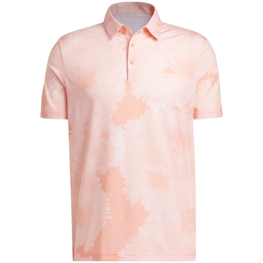 adidas Flower Mesh Polo Shirt - Coral Fusion/White