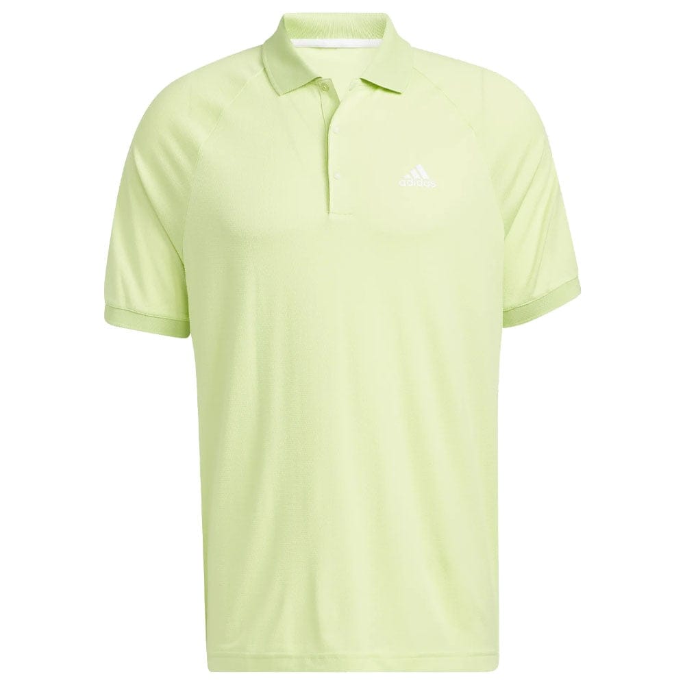 adidas Moss Stitch Jacquard Polo Shirt - Pulse Lime/White