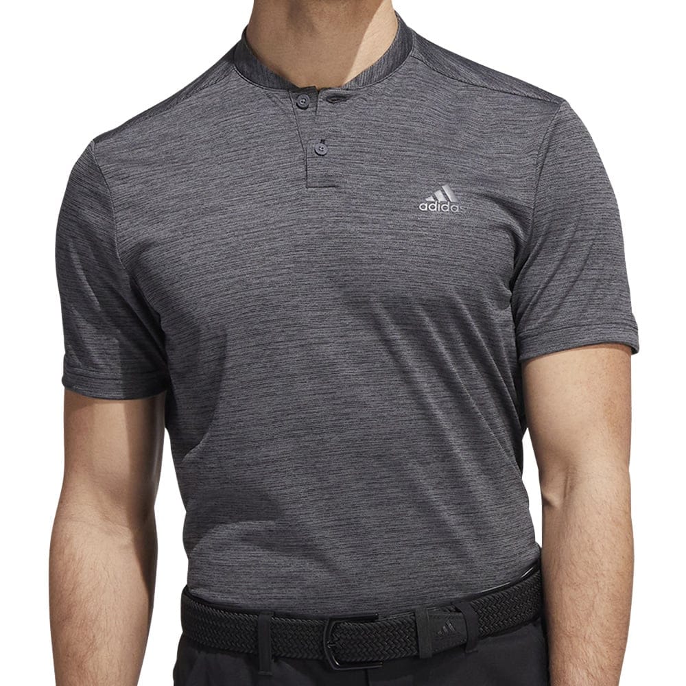 adidas Texture Stripe Polo Shirt - Black/Grey Five