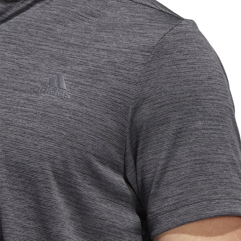 adidas Texture Stripe Polo Shirt - Black/Grey Five