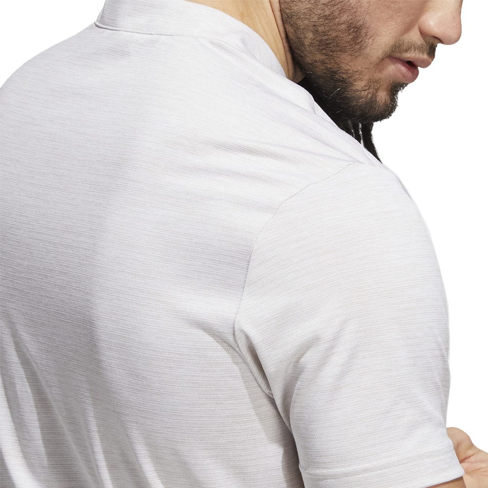 adidas Texture Stripe Polo Shirt - Clear Brown/White