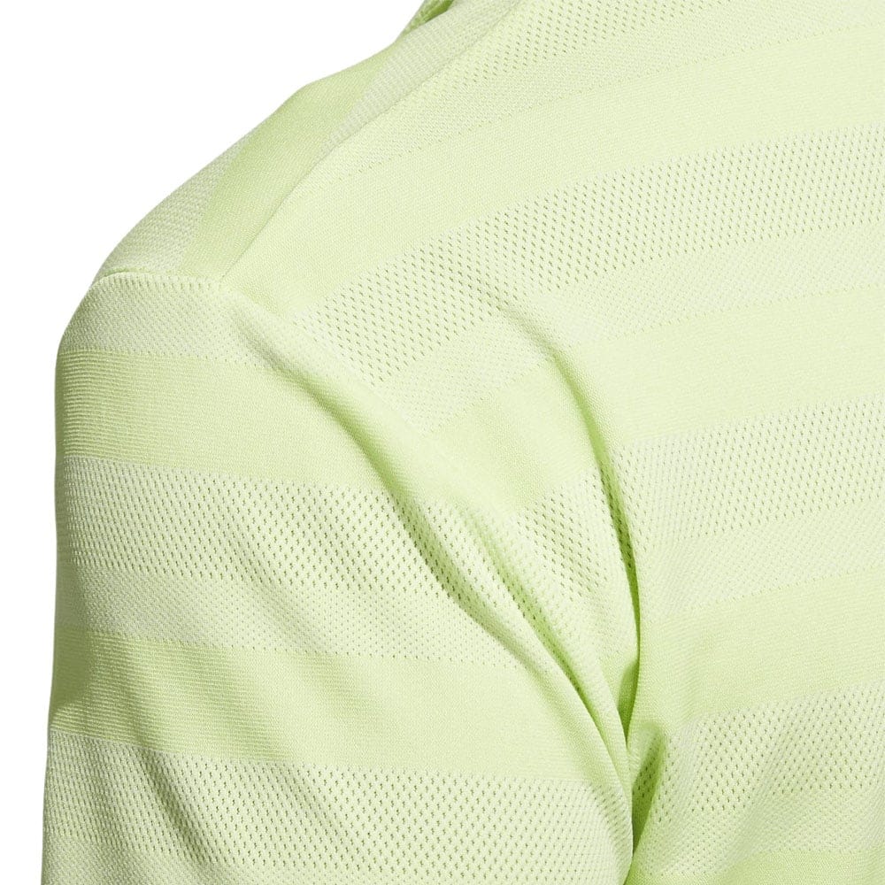 adidas Two Colour Stripe Primegreen Polo Shirt - Pulse Lime/White