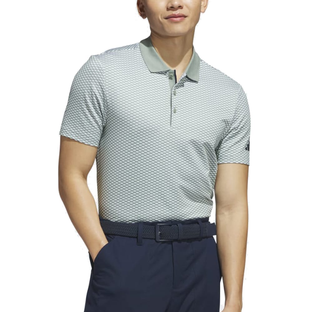 adidas Beyond The Course Textured Polo Shirt - Silver Green