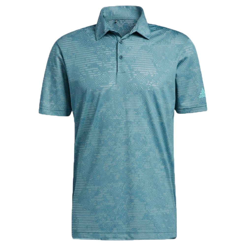 adidas Camo Polo Shirt - Wild Teal/Acid Mint