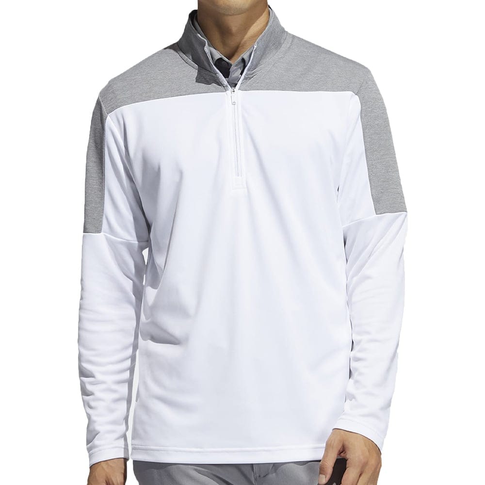 adidas UPF Lightweight 1/4 Zip Midlayer- White