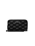 Michael Kors Logo-Jacquard Cotton Wallet — Black