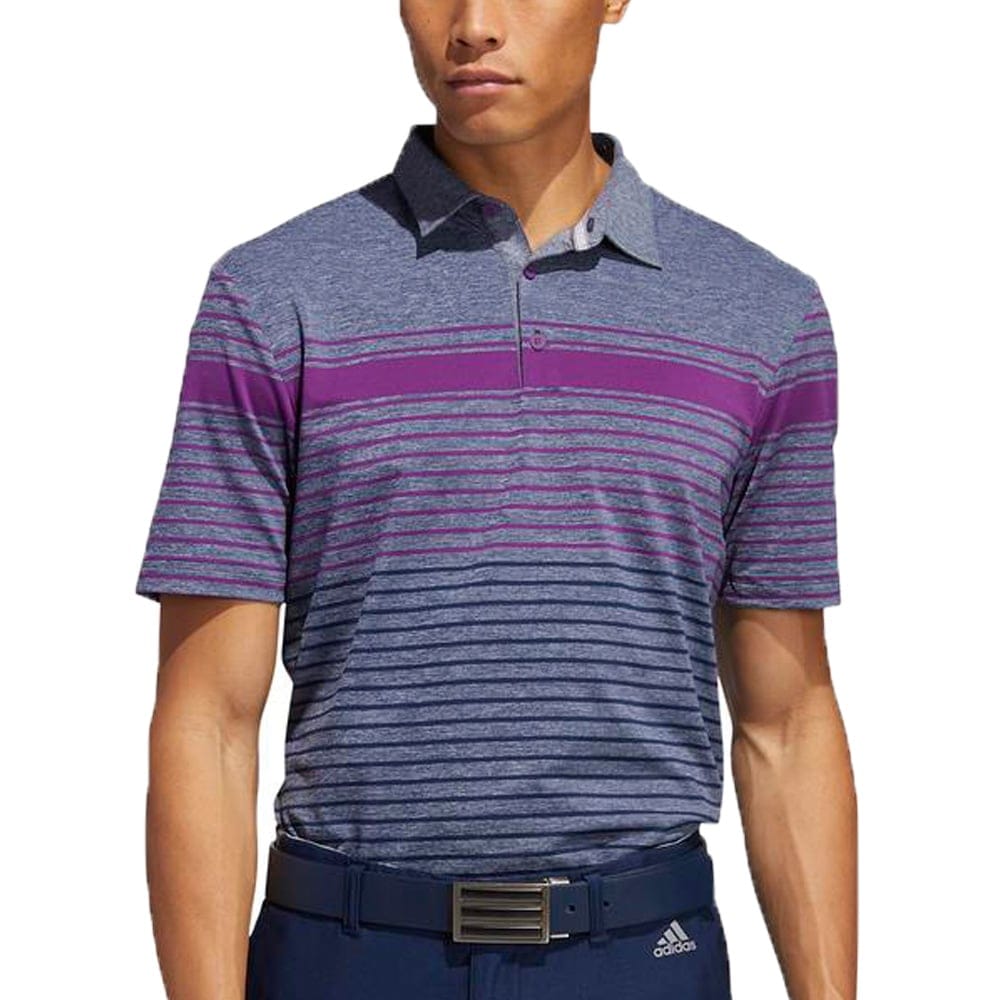 adidas Ultimate365 Engineered Heathered Polo Shirt - Purple/Purple Tint/Navy Mel
