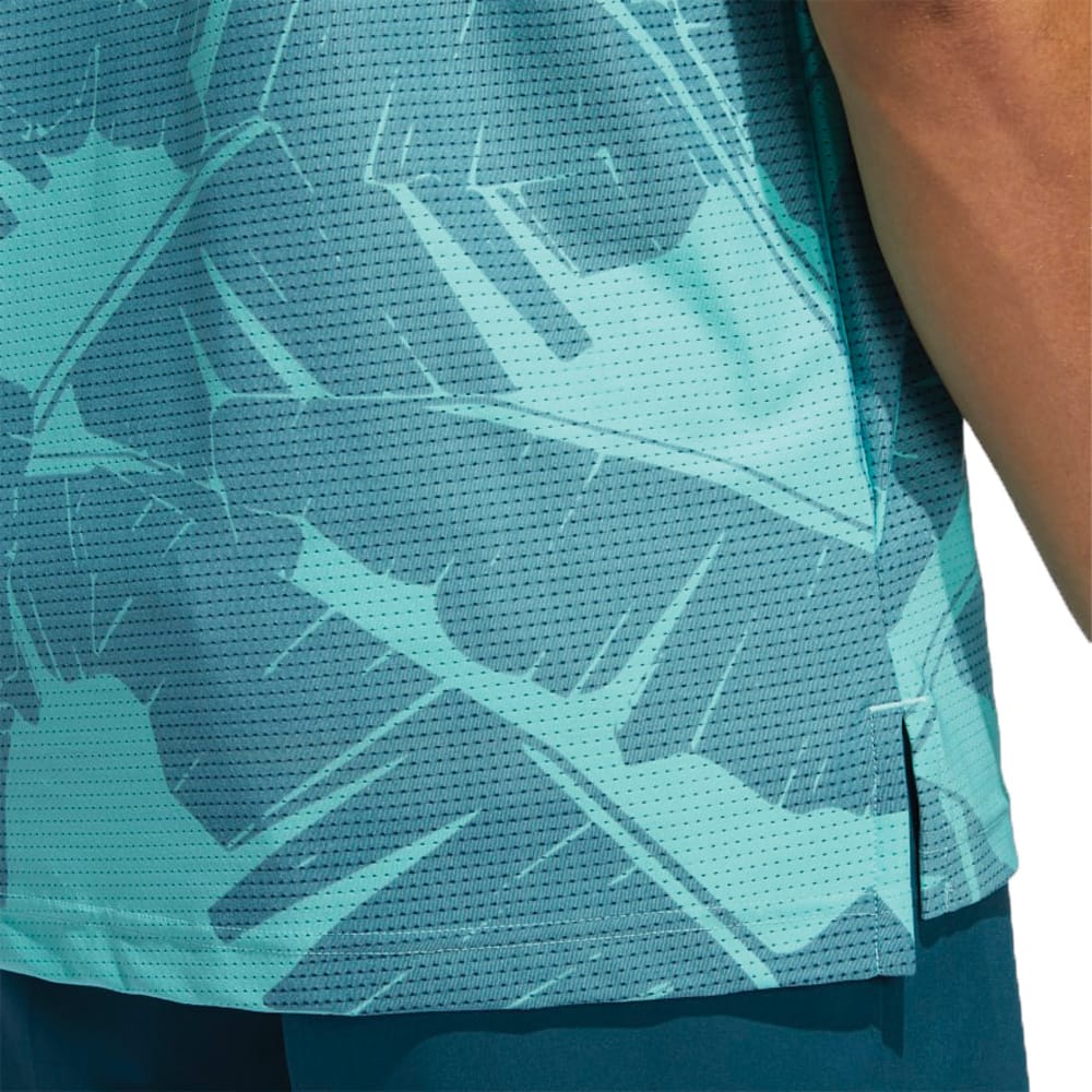 adidas Vibes Print Polo Shirt - Acid Mint/Wild Teal